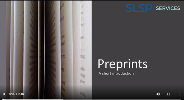 Introduction to Preprints Video is currently being updated